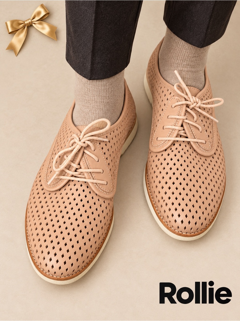 Rollie Derby Punch Blush Leather Lace-Up Oxfords EU 40 US 9